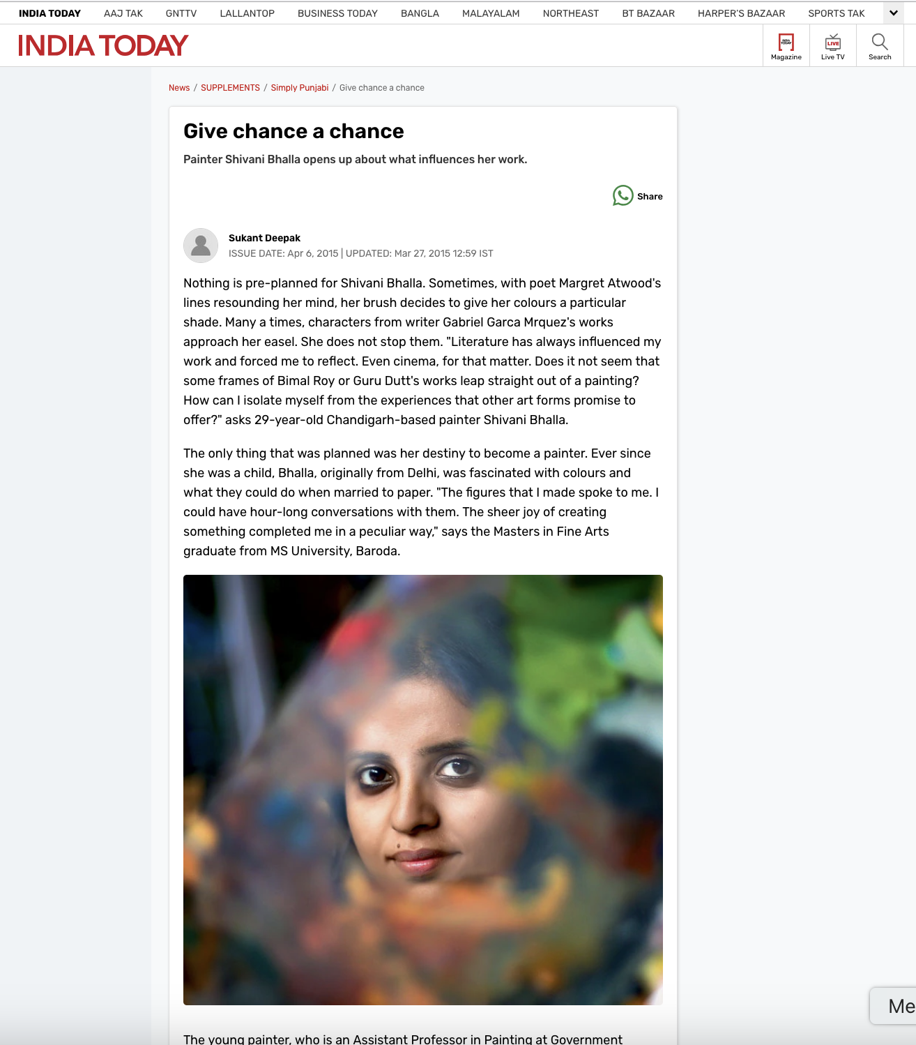 Give chance a chance: Painter Shivani Bhalla opens up about what influences her work